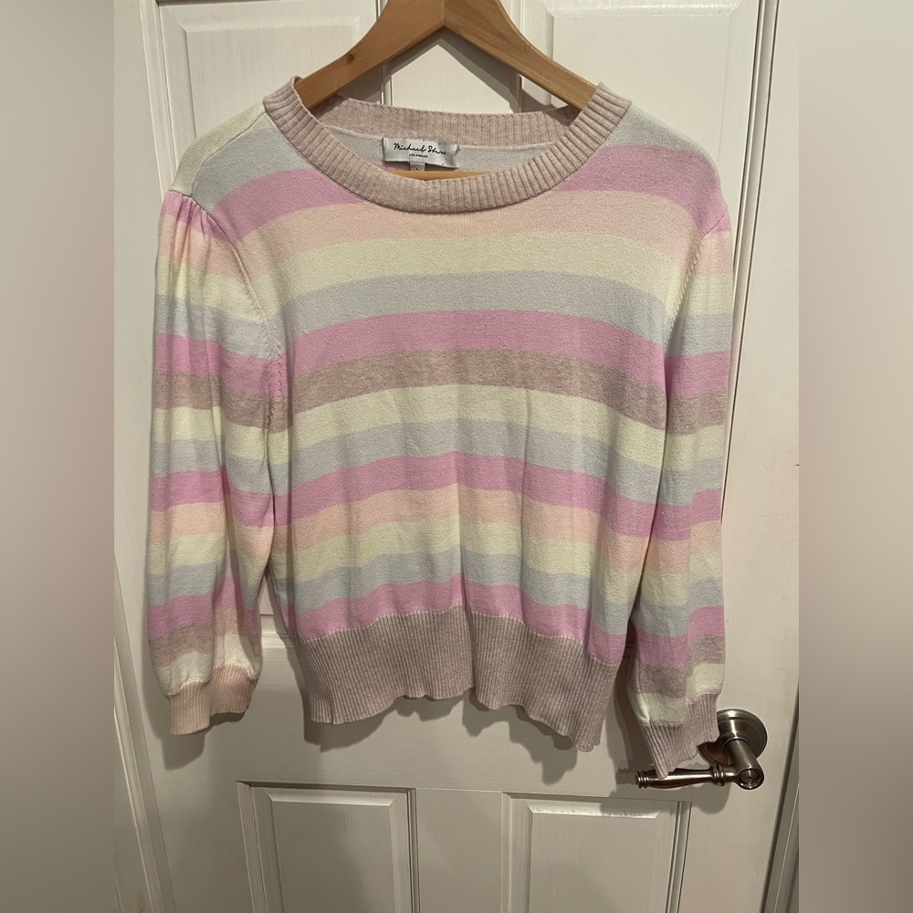 Michael Stars Dolly Volt Multicolor Striped Women's Sweater L